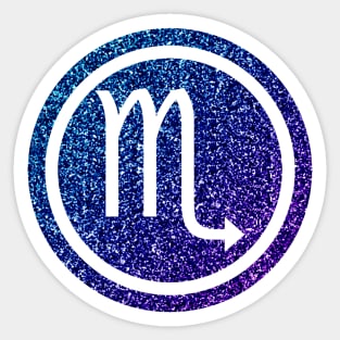 Blue Purple Glitter Zodiac - Scorpio Sticker